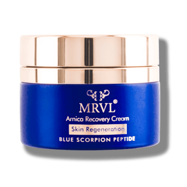 Arnica Recovery Cream jar, close-up